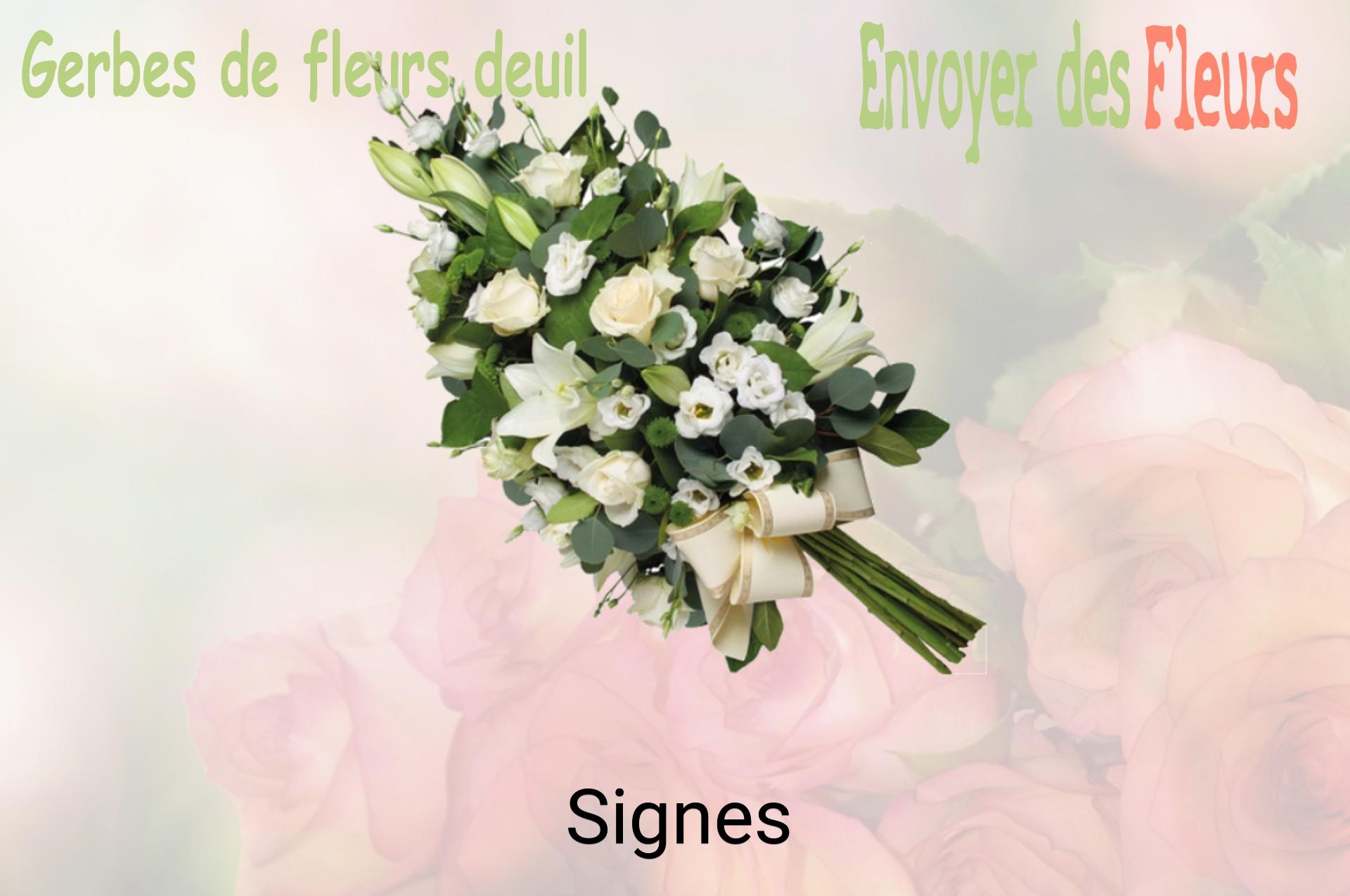 Gerbe de fleurs de deuil livrée à Signes